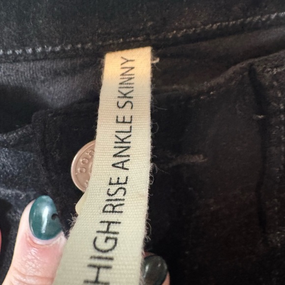 Rag & Bone Womens Black Velvet High Rise Ankle Skinny Style W1567Q232BLK Size 25 - Picture 5 of 7